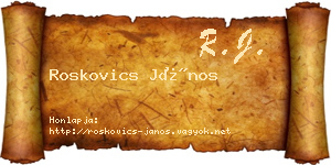 Roskovics János névjegykártya